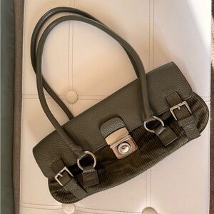 Y2K Nicole Miller Vintage Olive Green Corduroy Shoulder Bag